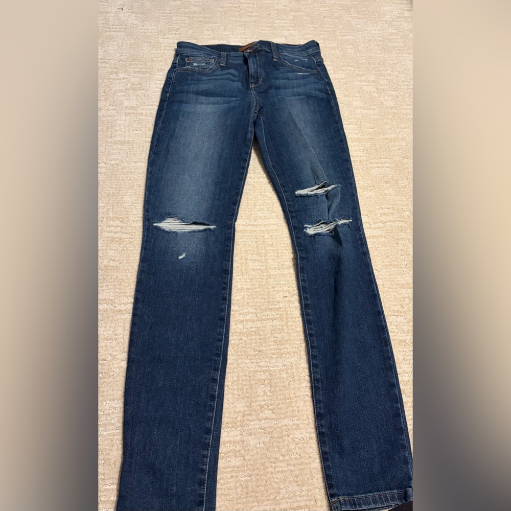 Joe's Jeans Dark Blue Distressed Skinny Jeans